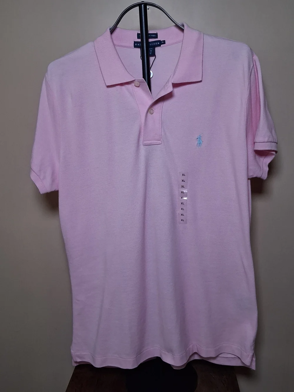 Ralph Lauren Men’s NWT Pink Skinny Polo; Size XL
